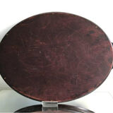 Antique framed lace tray in mahogany frame