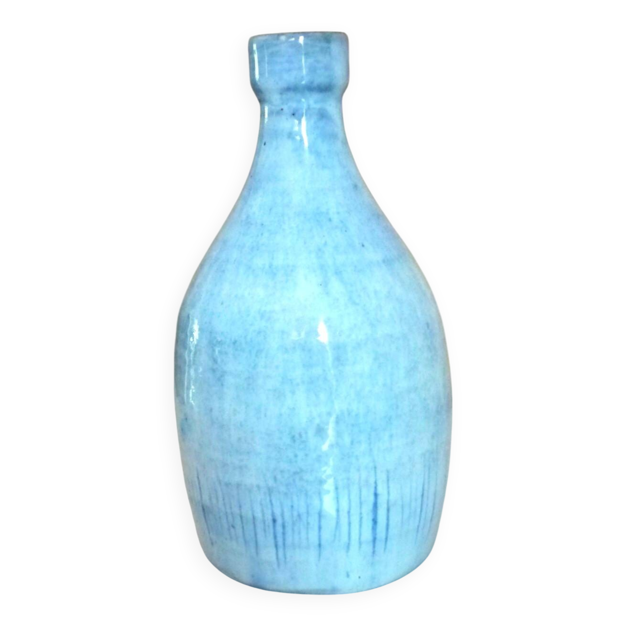 Glazed ceramic bottle vase, dated 1979, signature to be identified