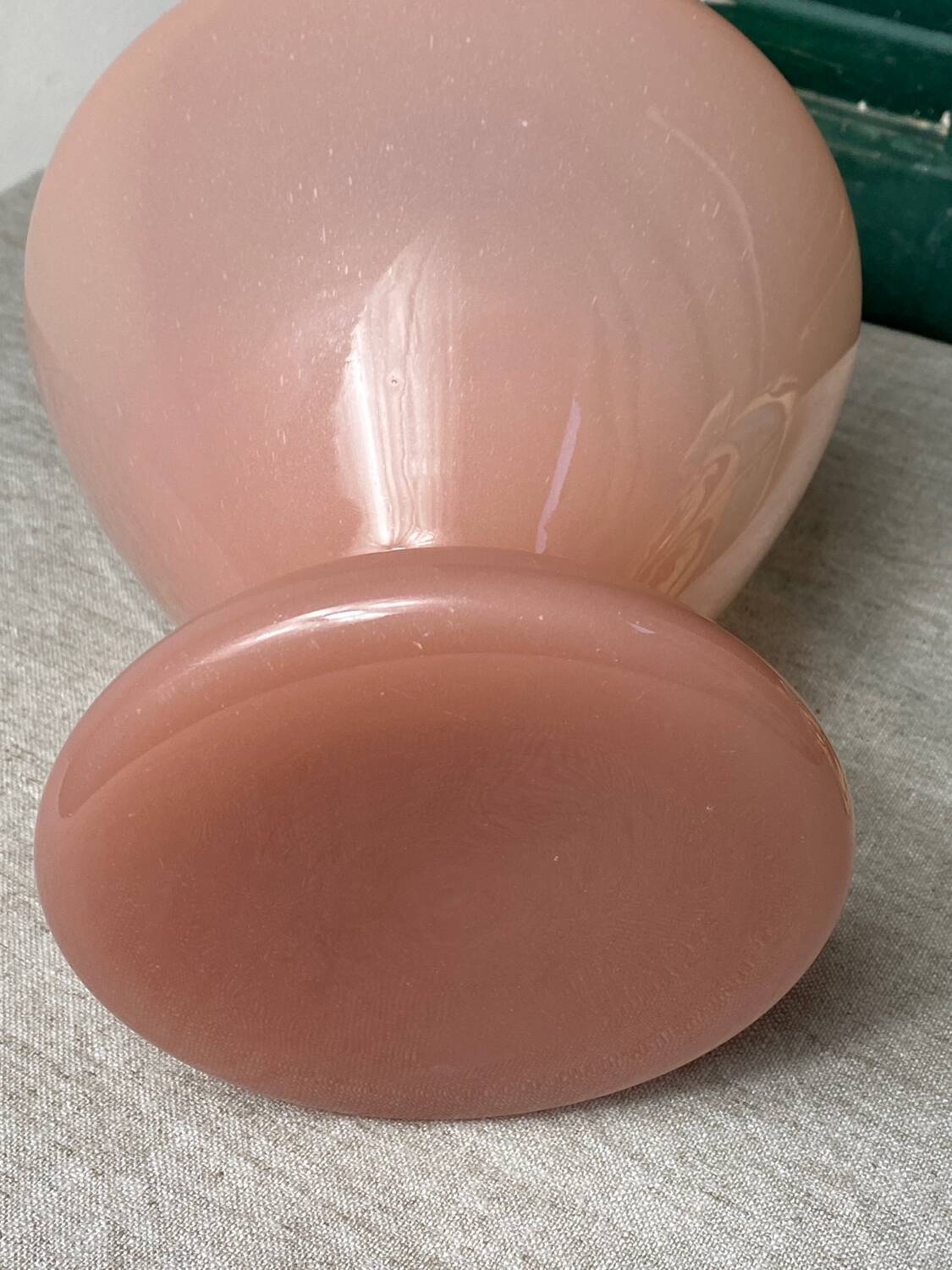 Large pink opaline vase