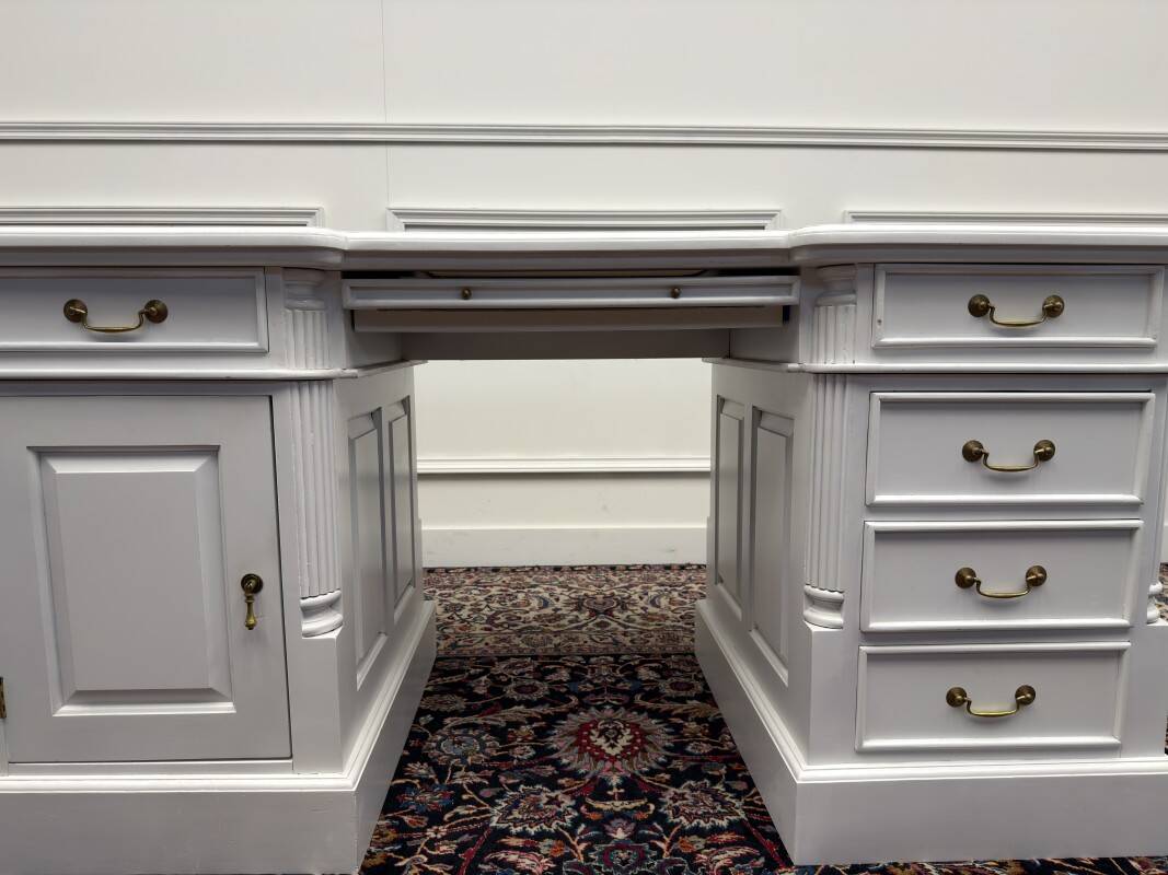 Classic English White Chesterfield Desk