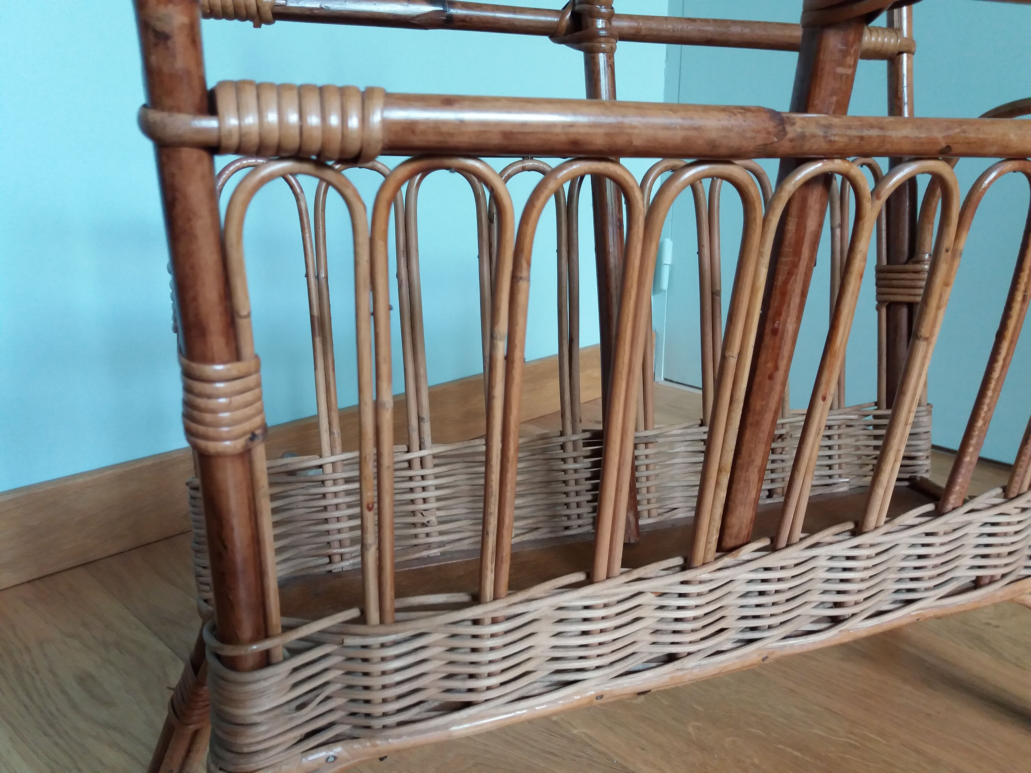 Wicker rattan magazine holders