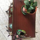 Vintage gold metal serving tray formica style