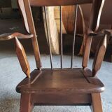 Paire de fauteuils en chêne brutaliste 1970