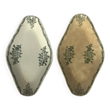 Two earthenware dishes from Sarreguemines Saint Amand - Terre de Fer - Floral decoration