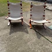 The Siesta chair set by Ingmar Relling 1965 — brown wood and beige fabric