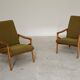 Pair of light green armchairs by Jiri Jiroutek for Interier Praha, 1960
