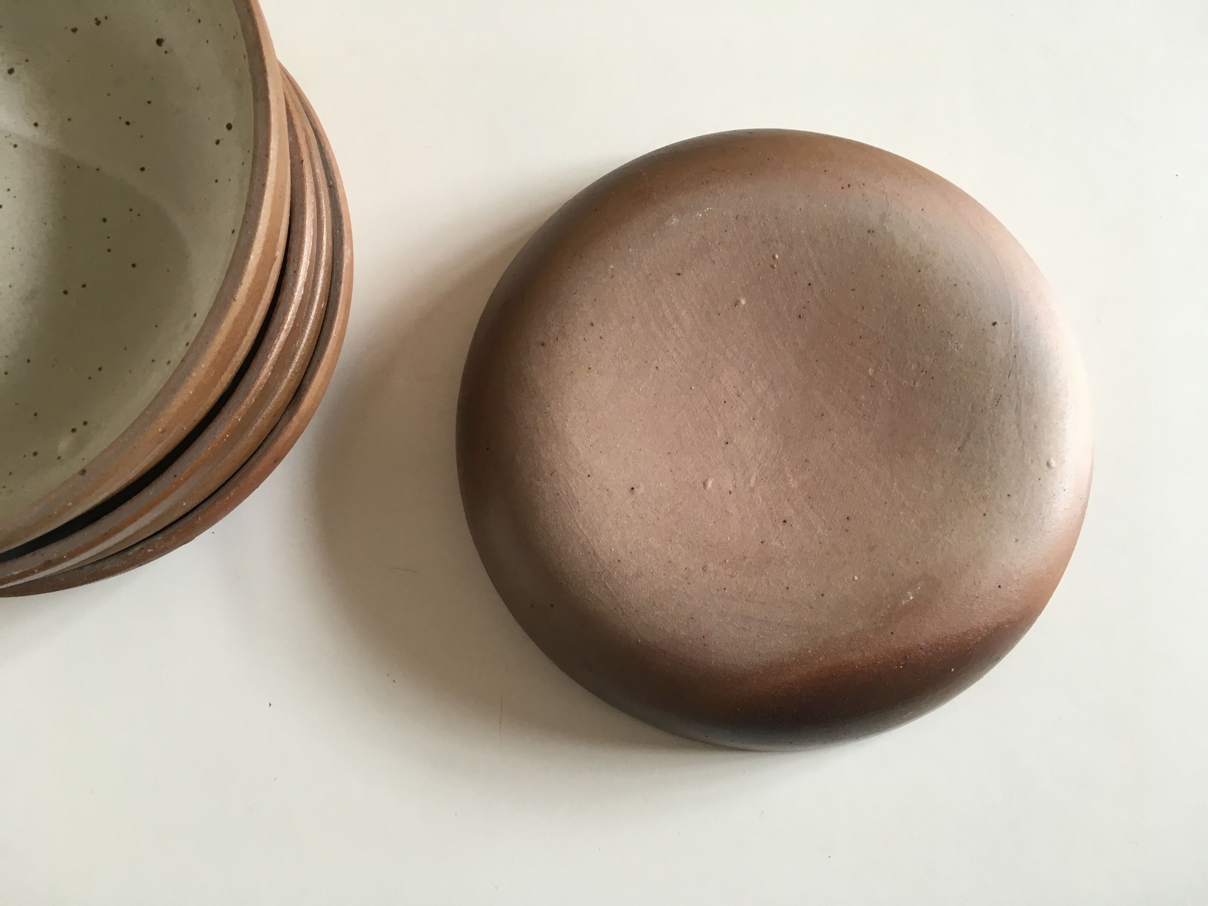 Set of 6 plates cap in potter's sandstone 1970