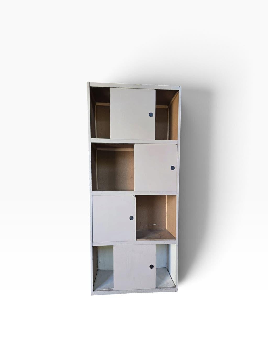 Light taupe vintage cabinet with sliding doors KEWLOX