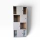 Light taupe vintage cabinet with sliding doors KEWLOX