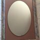 Oval mirror in rectangular frame wooden 80x55cm