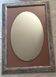 Oval mirror in rectangular frame wooden 80x55cm