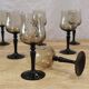 11 vintage black foot smoked twisted water glasses