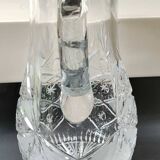 Large jug/water pitcher in finely cut Bohemian crystal. Sophisticated starry/brass patterns. Boho-Chic style