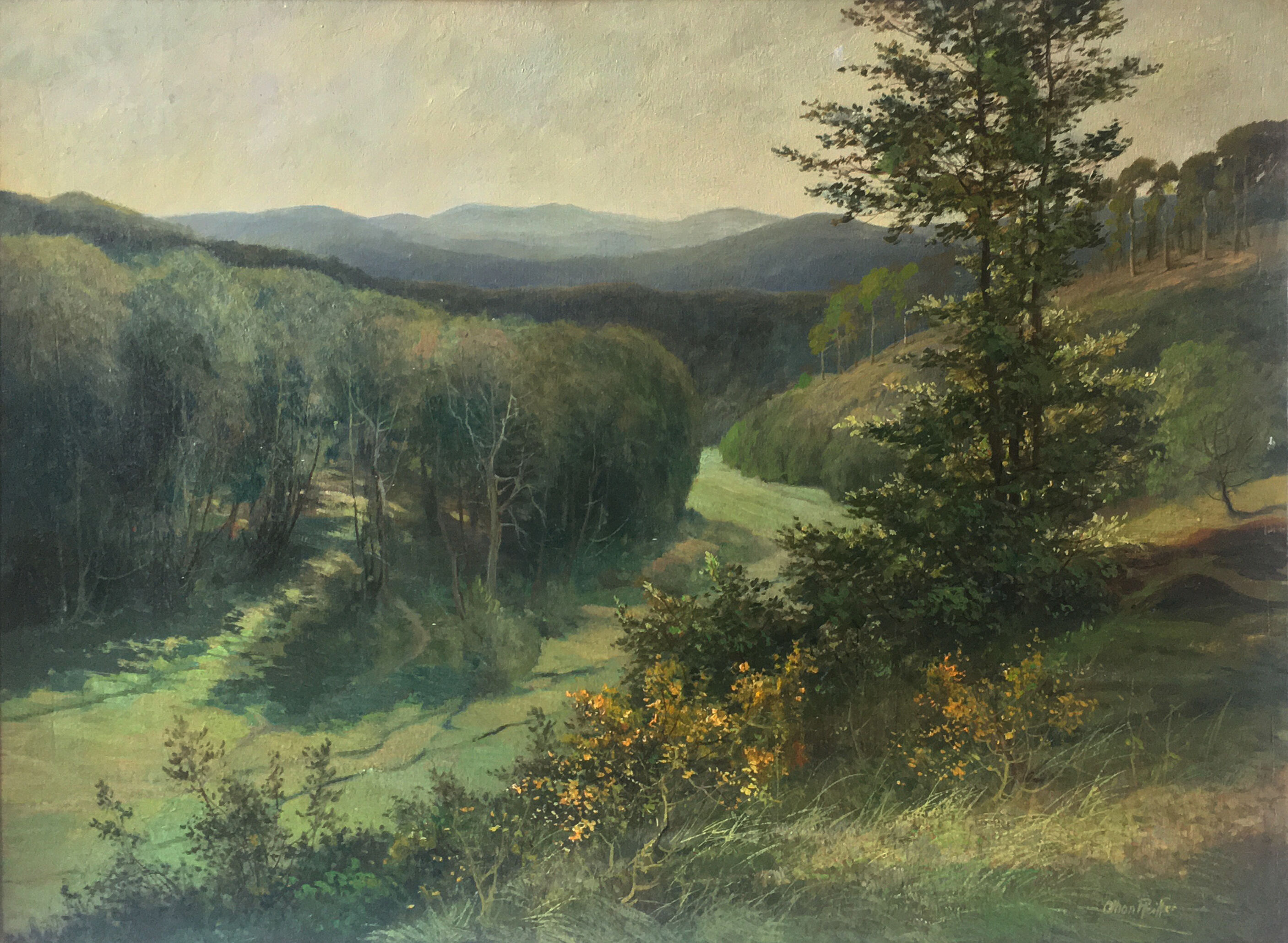 HSP painting "Tree Valley Landscape" by Othon Pfeiffer