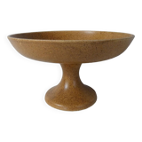 old large stoneware compotier plate on vintage foot