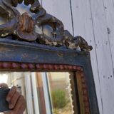 Louis XV style mirror wood and pediment