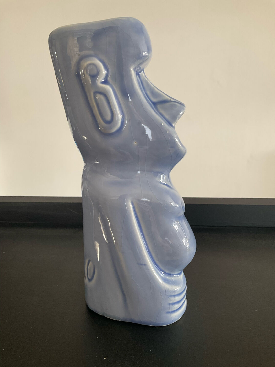 Vintage ethnic vase in glazed porcelain