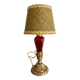 Lampe bronze, câble 2 M tissu neuf, abat-jour