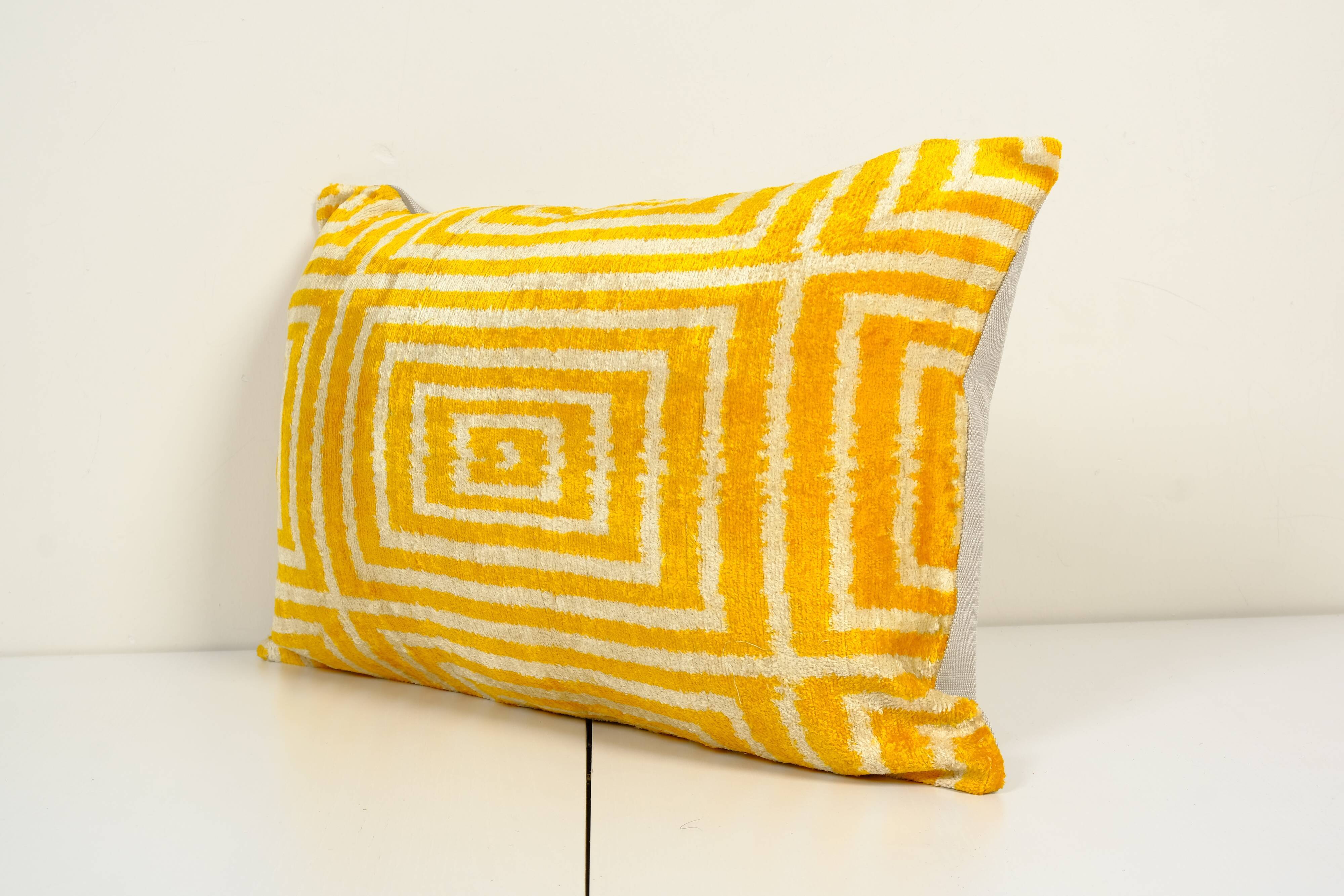 Silk ikat velvet pillow