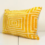 Silk ikat velvet pillow