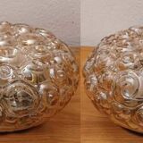 Set of 2 Helena Tynell ceiling lights in smoked glass, snail model from the 60s and 70s