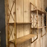 Double shelves murale rattan 1960