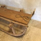 A sled old 19th century deco chalet vintage wood mountain Savoie french alp alps