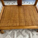 Set of two vintage rattan bedside tables
