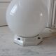 Table lamp ball in opaline and foot porcelain art deco