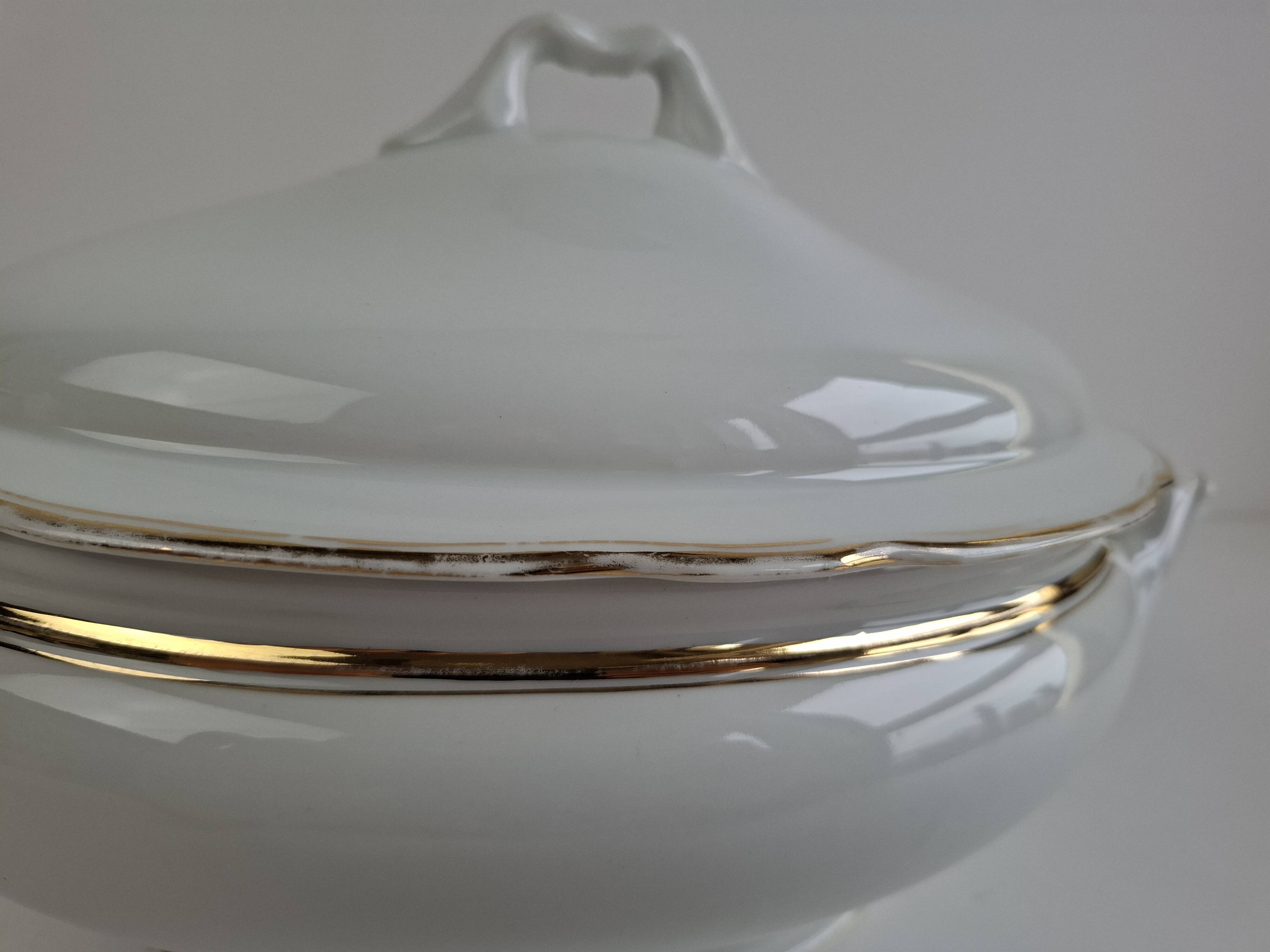 Soupière en porcelaine Art Déco tchécoslovaque des années 1930 par Duchcov Eduard Eichler