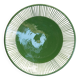 Large plate - palm border green