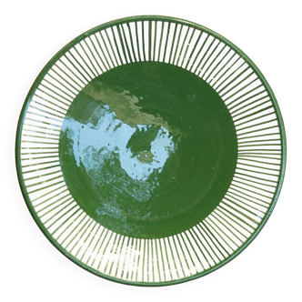 Large plate - palm border green