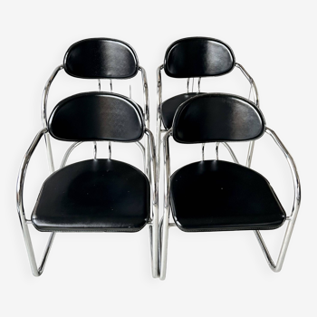 quatre Chaises Bauhaus éditée par Effezeta, italie 1970