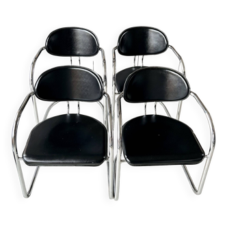four Bauhaus Chairs produced by Effezeta, Italy 1970