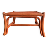 Vintage bamboo and curved rattan luggage rack