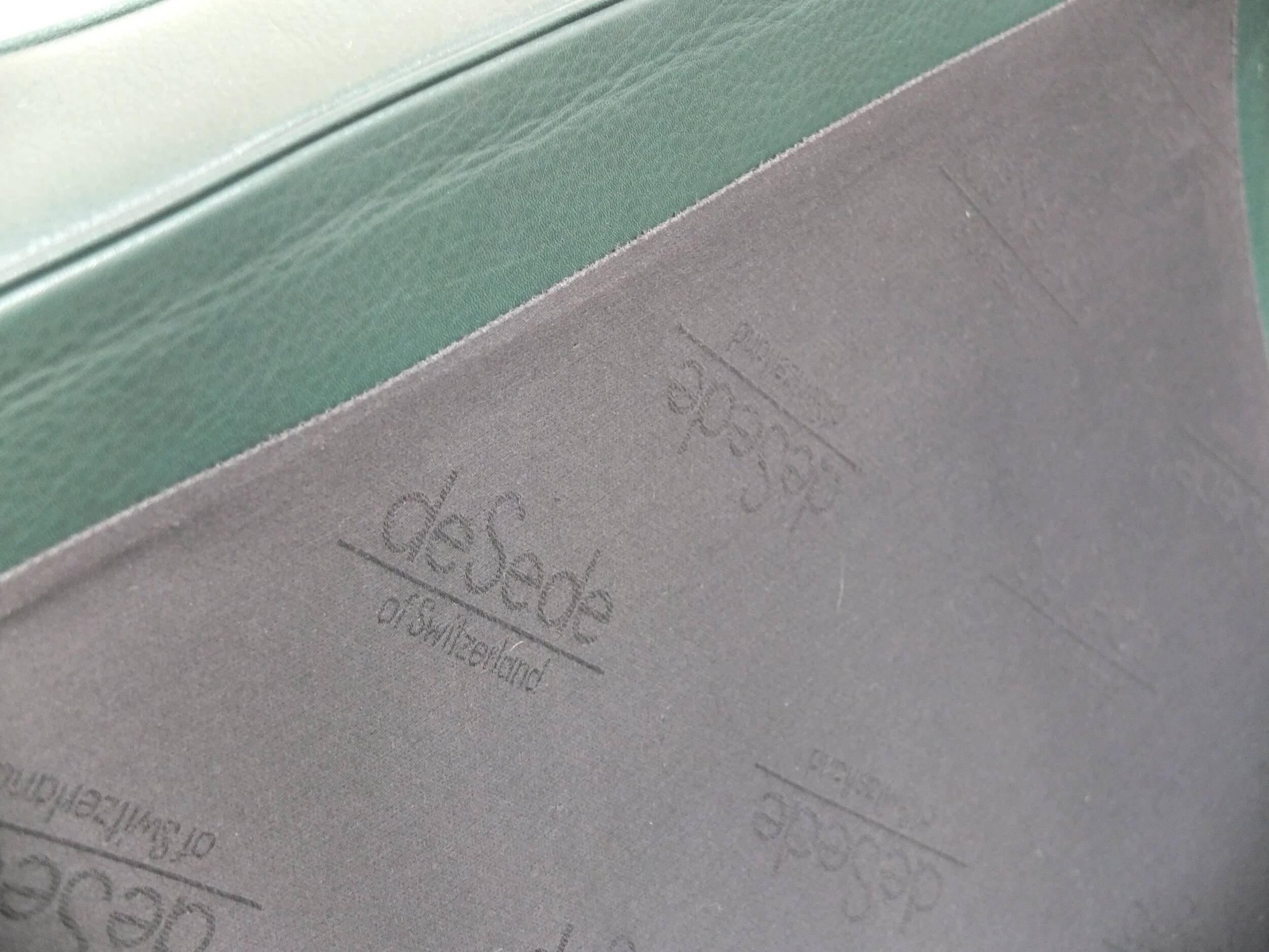 Green leather 3-seater 'DS-70' sofa by De Sede, 1980s