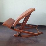 70s wooden folding footrest