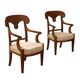 Paire de fauteuils Directoire anciens en merisier et tissu XVIII-XIX siècle