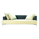 High-end 3-seater leather and fabric sofa