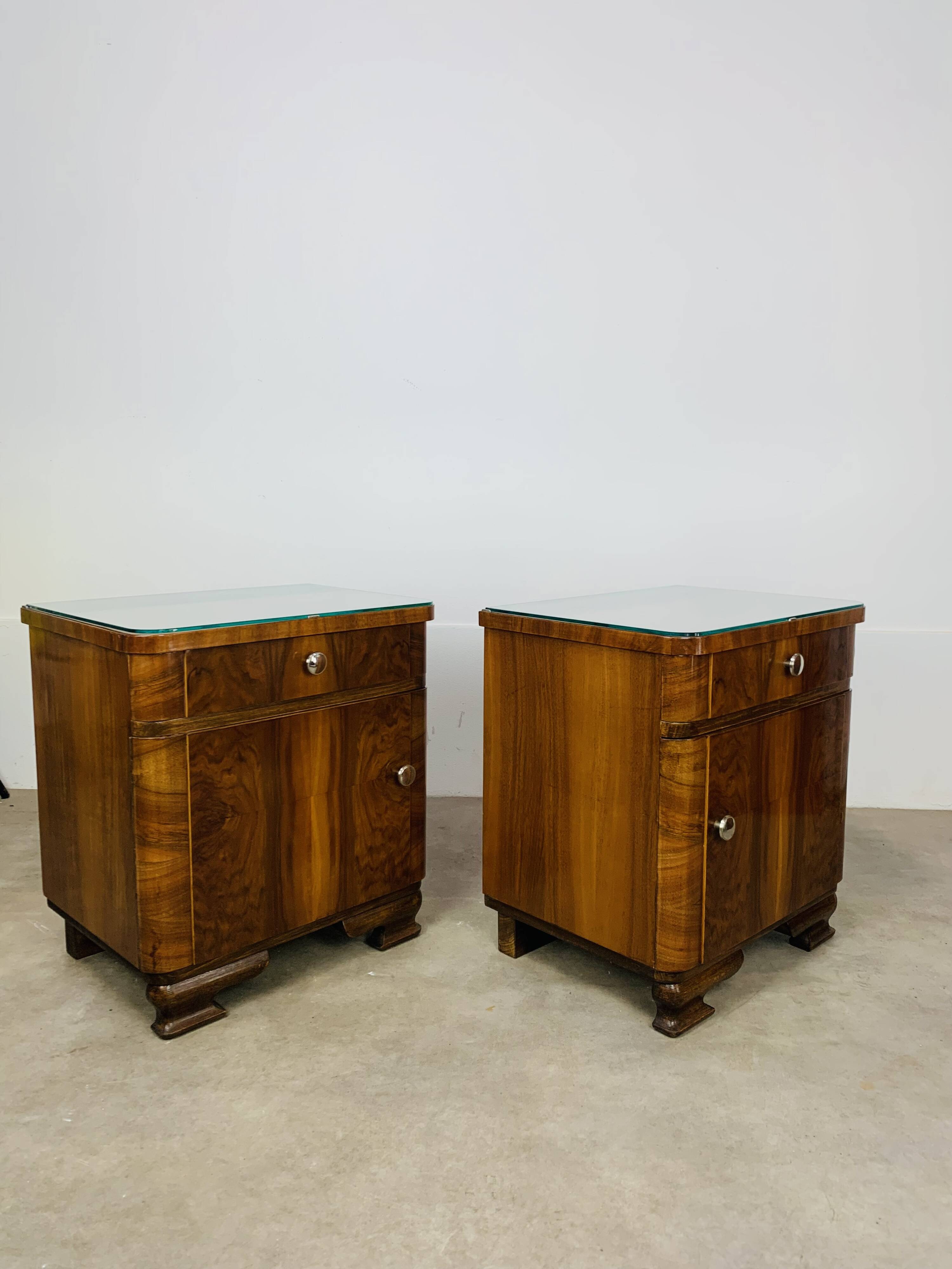 Pair of Art Deco bedside tables, 1930s