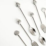 Silver-plated seashell cutlery set