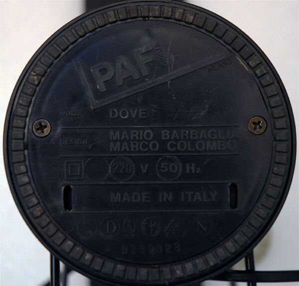 Lampe de studio PAF Dove 1980s design Barbaglia et Colombo