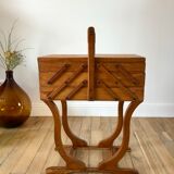 Travailleuse en bois de hêtre années 50