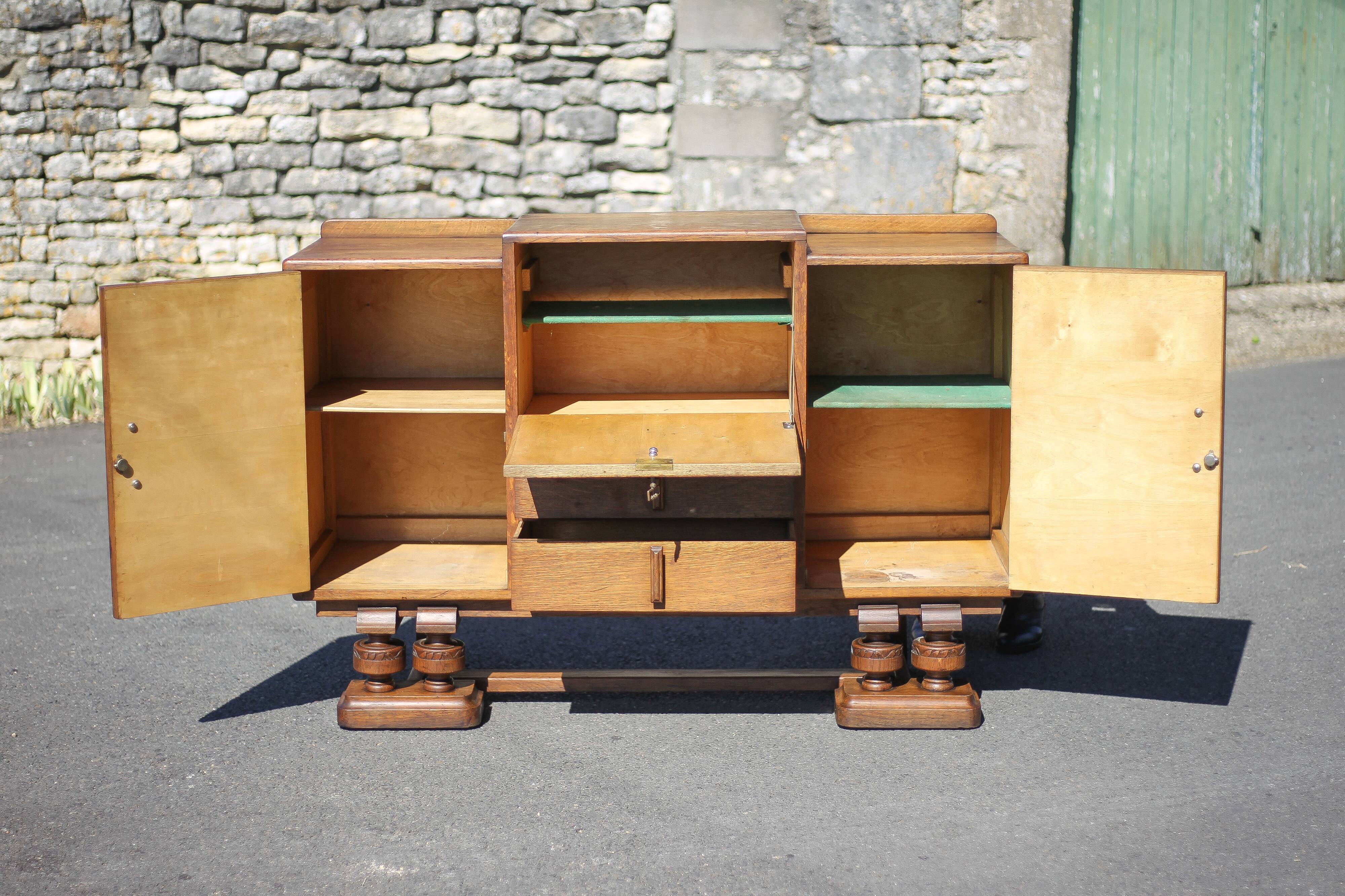 Art Deco sideboard, art deco wooden sideboard, wooden furniture, storage furniture