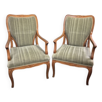 Set of 2 Art Nouveau armchairs