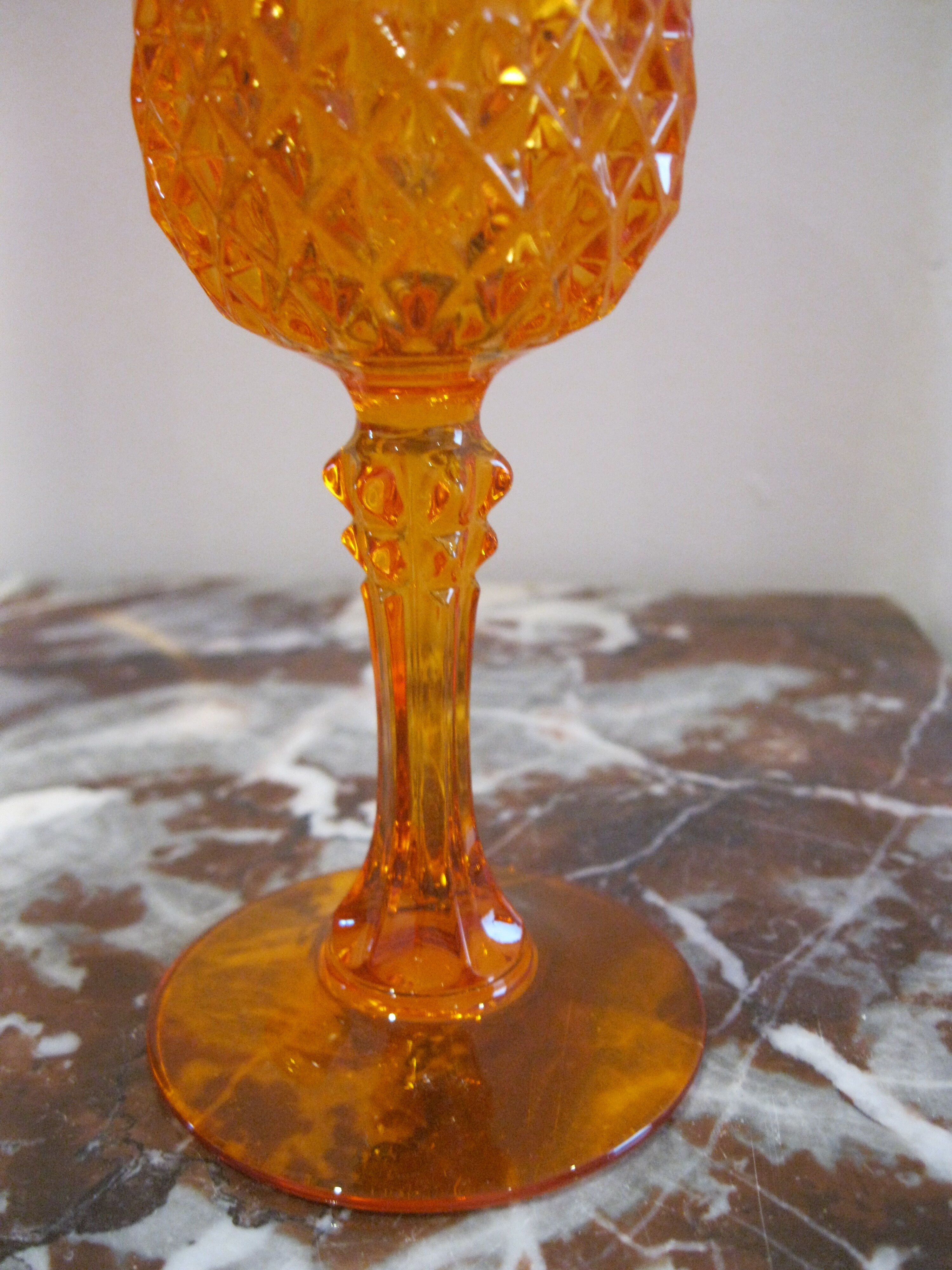 Verres flûtes à champagne cristal orange
