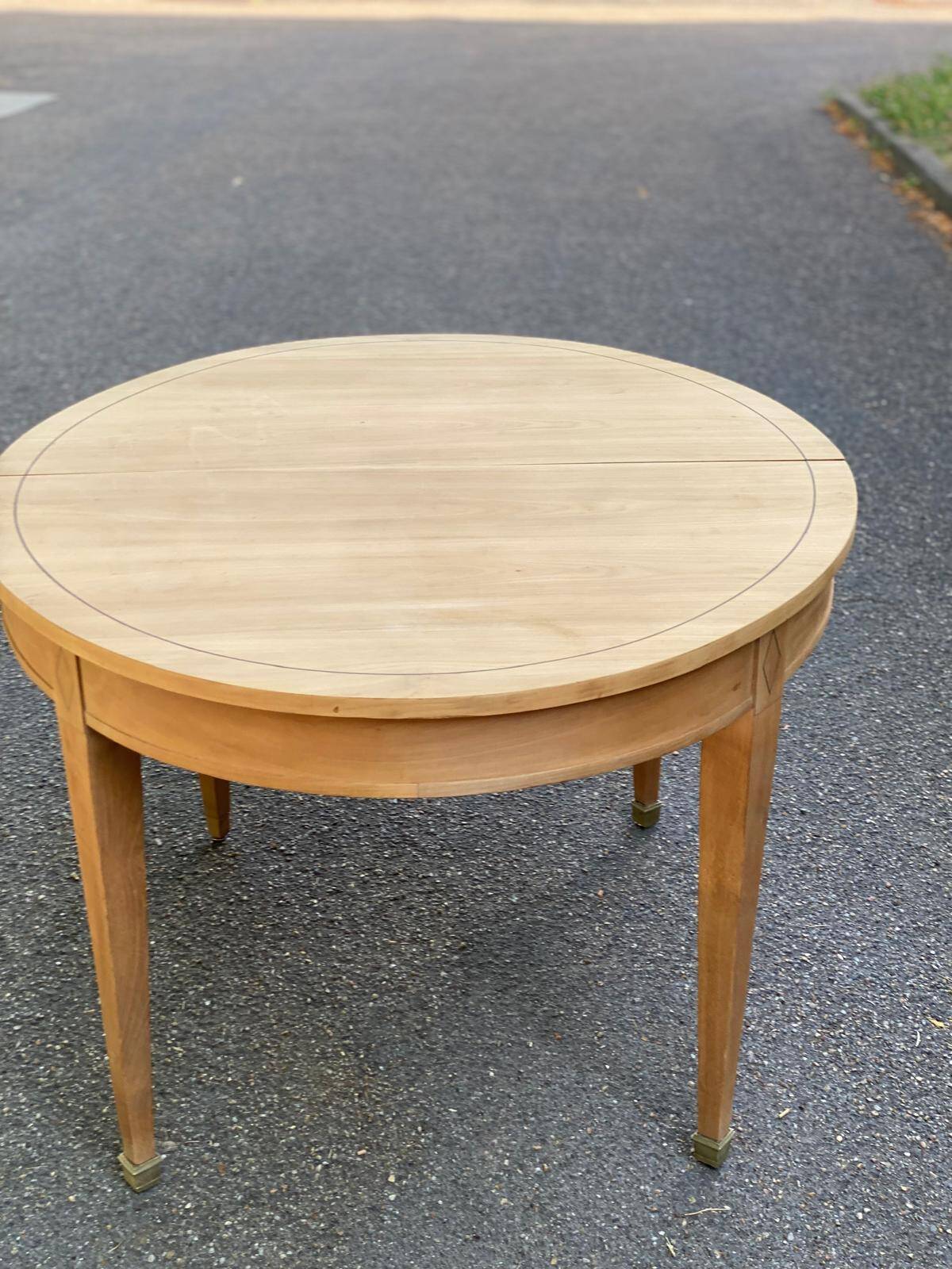 Louis XVI round extendable dining table renovated 160cm 19th century