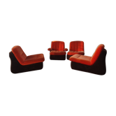 4 chauffeuses modulables velours année 60/70