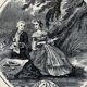 6 black dessert plates Old and Johnston Bordeaux 19th century astrology