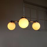Mid-Century Italian Chrome and Opaline Chandelier